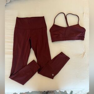 Lululemon Wunder Train Red Merlot Set